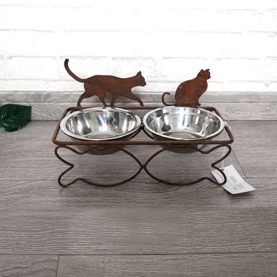 Wholesale Cat Pet Feeding Bowl Metal Holder Metal Pet Bowl