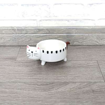 Luxury Cute Pet Feeding Bowl Cat Shaped Ceramic Pet Bowl