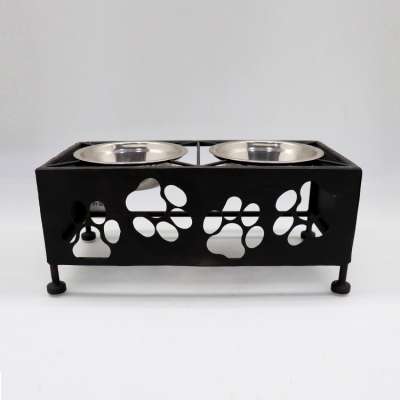 Luxury Pet Feeding Bowl with Metal Holder Metal Pet Bowl