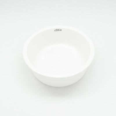 Luxury Cute Pet Feeding Bowl White Rounded Ceramic Pet Bowl