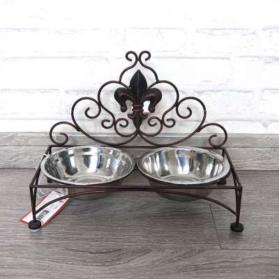 Wholesale Superior Quality Pet Feeding Bowl Metal Holder Metal Pet Bowl