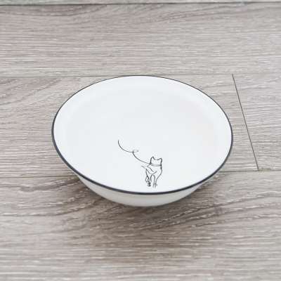 Pet Feeding Bowl 2 Sizes White Ceramic Pet Bowl