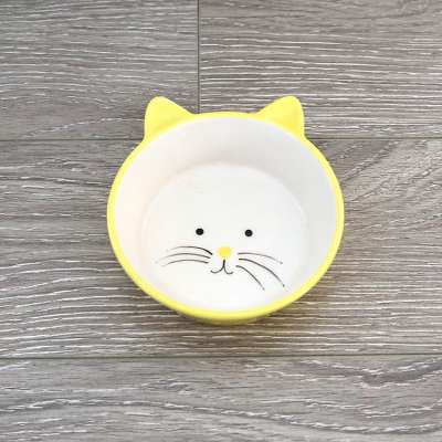 Luxury Cute Pet Feeding Bowl Rounded Ceramic Pet Bowl