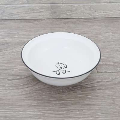 Simplified Pet Feeding Bowl Two Sizes Ceramic Pet Bowl