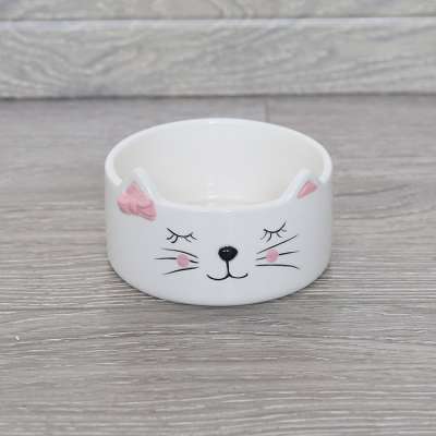 Luxury Elegant Pet Feeding Bowl Rounded Ceramic Pet Bowl