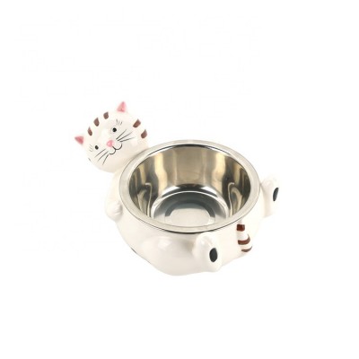 Customizable Stainless Steel Cat Feeder Bowl Food Bowls for Cats Dogs