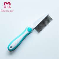 Wholesale automatic plastic steel pet supplies For Long Hair Shedding Tool for Large Cats dogs pet flea comb