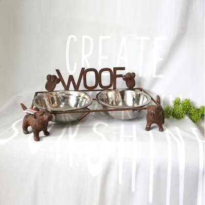 Decorative Metal Stainless Steel Pet Bowl Dog Food Bowl